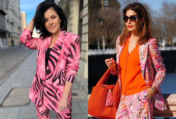 Katarzyna Cichopek i blogerka Pilar De Arce w modnych garniturach